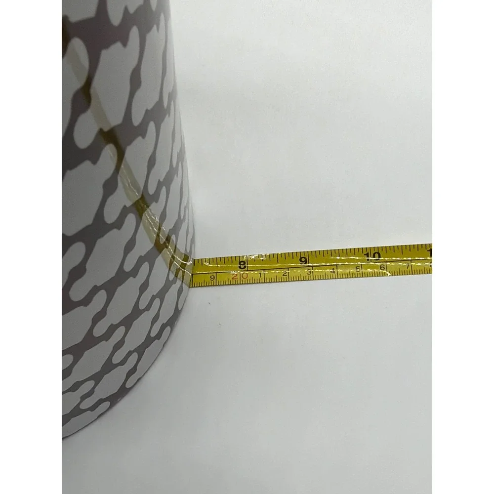 Pottery Barn Large Ceramic Decorative Canister Brown White Quatrefoil 18‎ Inch